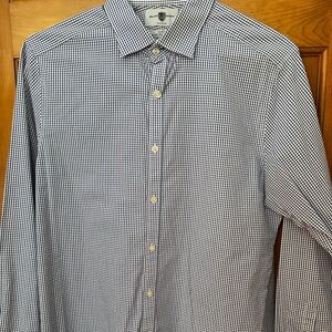 Black Brown Slim Fit Buttondown Shirt 16 32/33